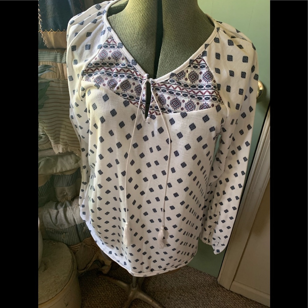 Peasant top with ties